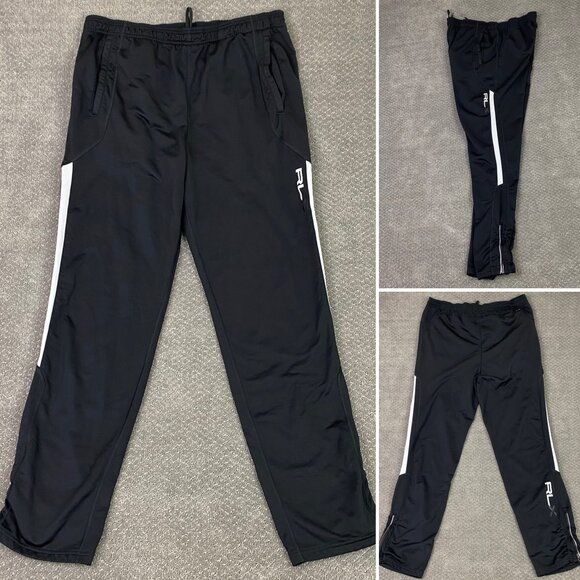 RLX Ralph Lauren Joggers Sweatpants Men's XXL Black Ankle Zip Gym Running Pants - Picture 1 of 16